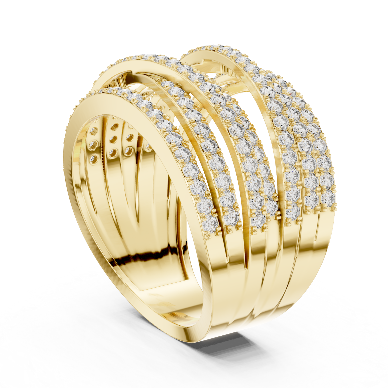  Gold Celestial Radiance Multi-Row Ring Left View