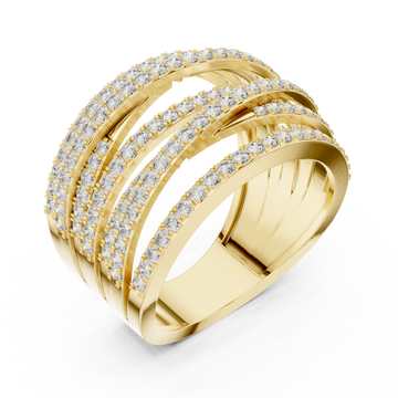 Gold Celestial Radiance Multi-Row Ring Right View