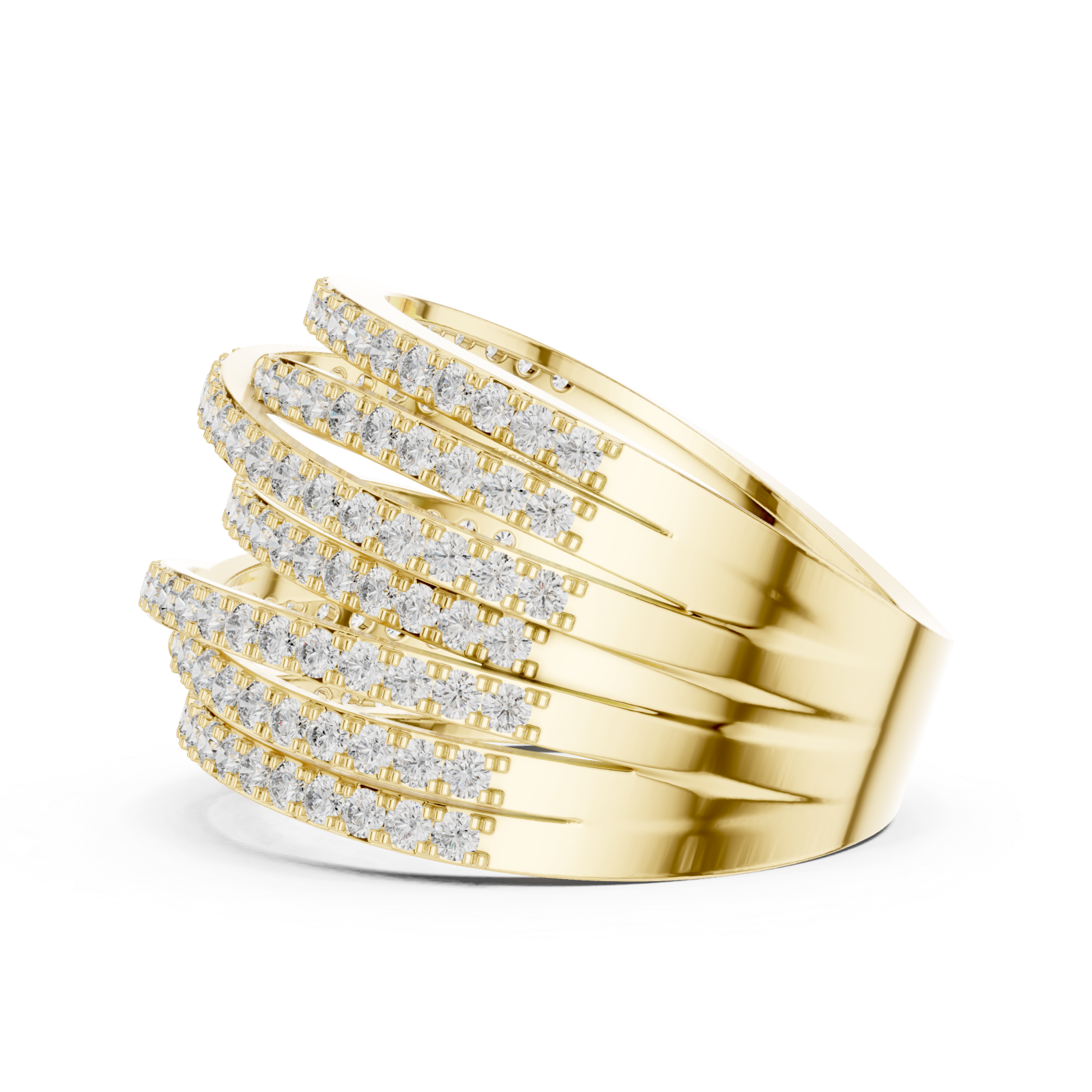  Gold Celestial Radiance Multi-Row Ring Side View