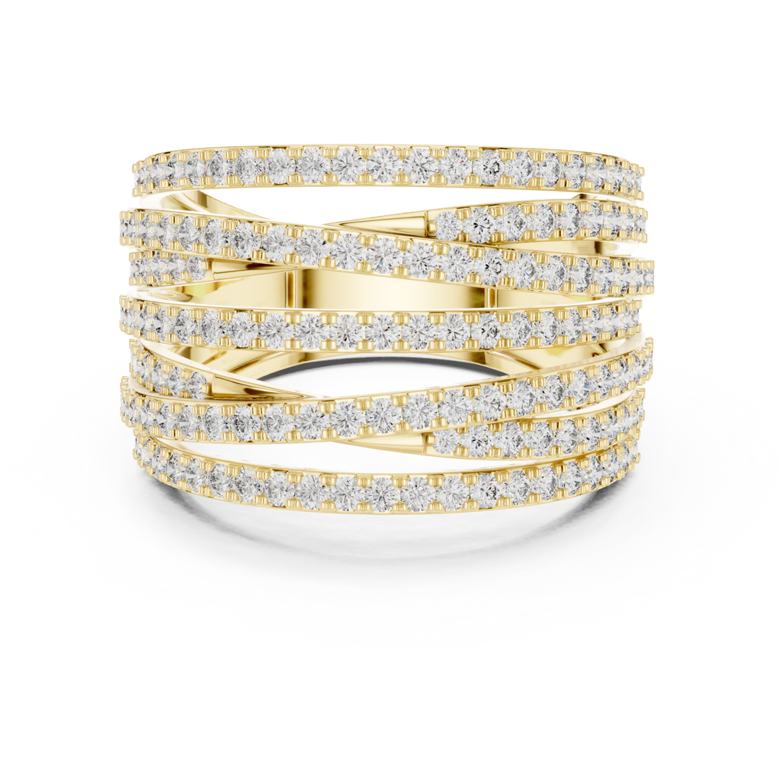 Gold Celestial Radiance Multi-Row Ring Right View