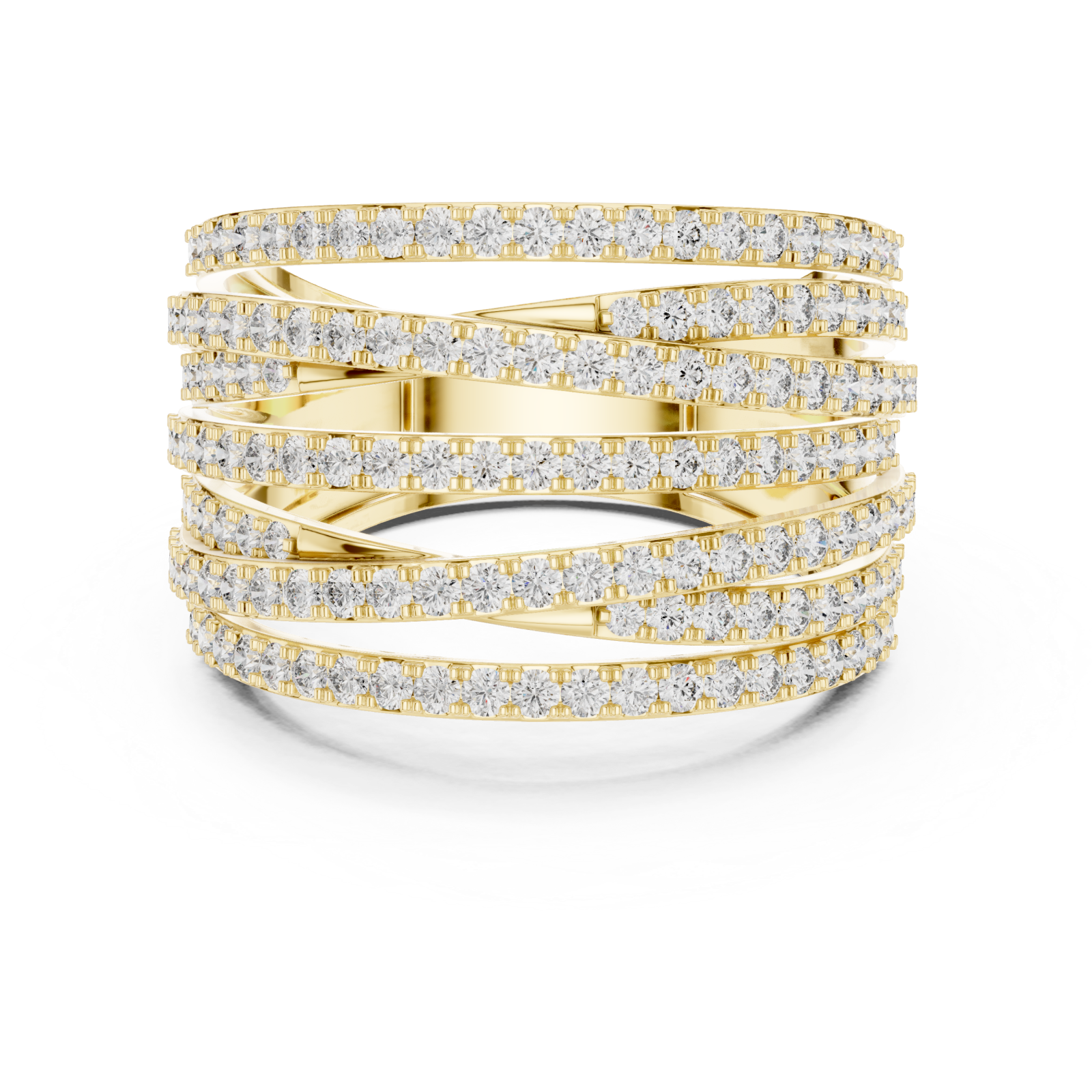  Gold Celestial Radiance Multi-Row Ring Front View