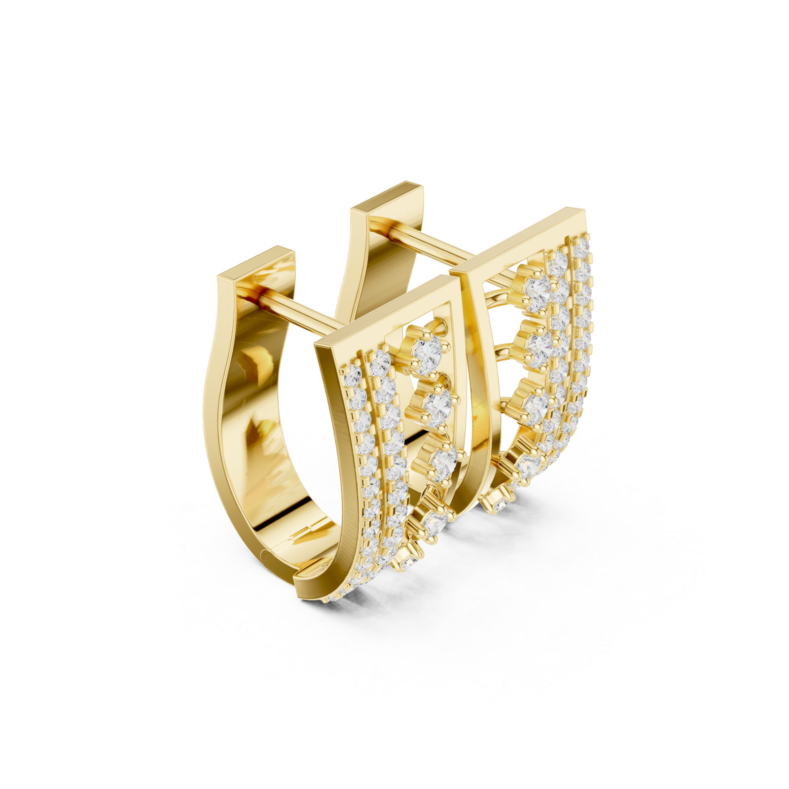  Gold Elegant Twisted Radiance Earrings Left View
