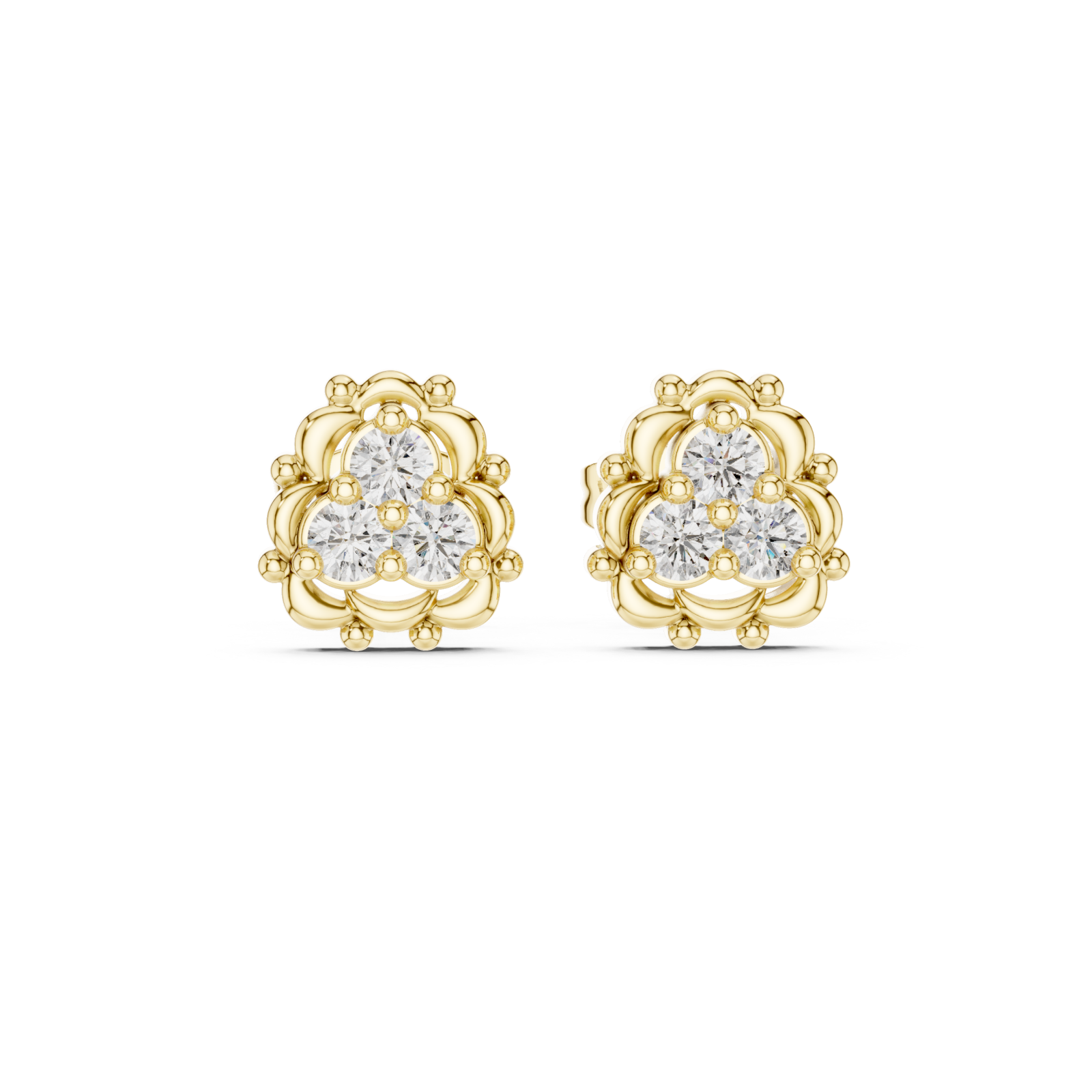  Gold Elegant Twisted Radiance Earrings Front View