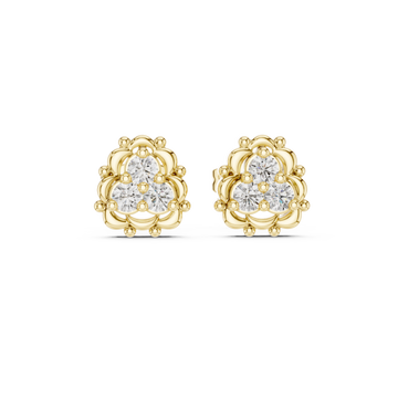  Gold Elegant Twisted Radiance Earrings Front View