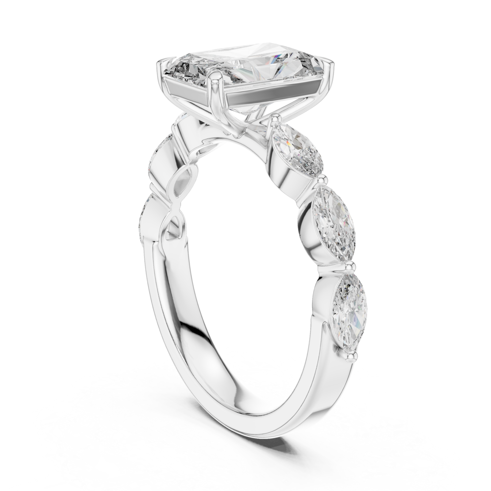  White Gold Celestial Grace Couture Band Left View