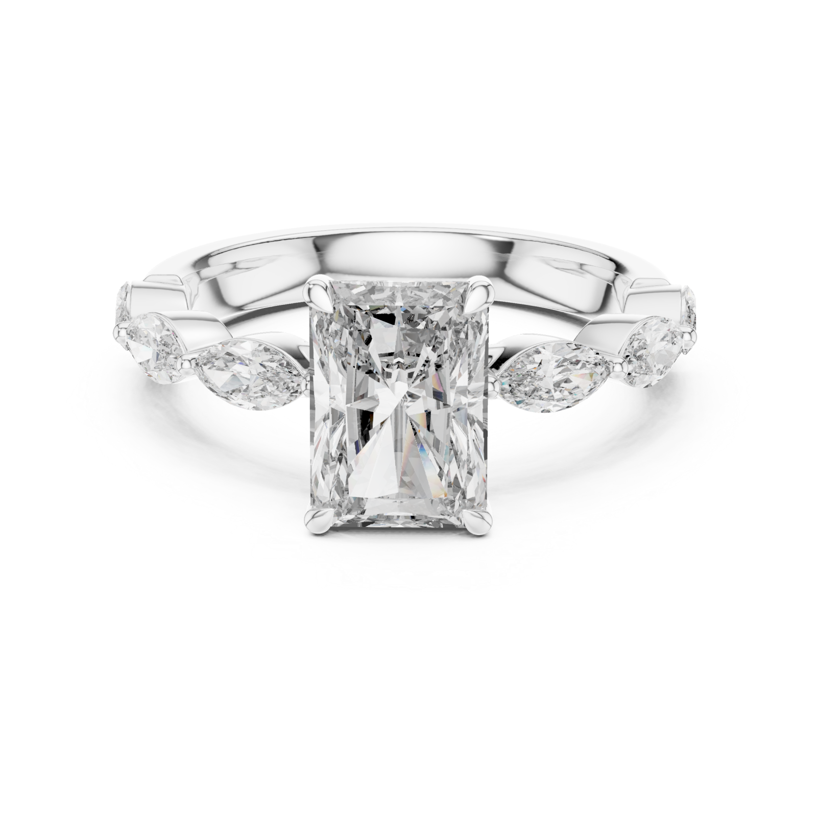  White Gold Celestial Grace Couture Band Front View