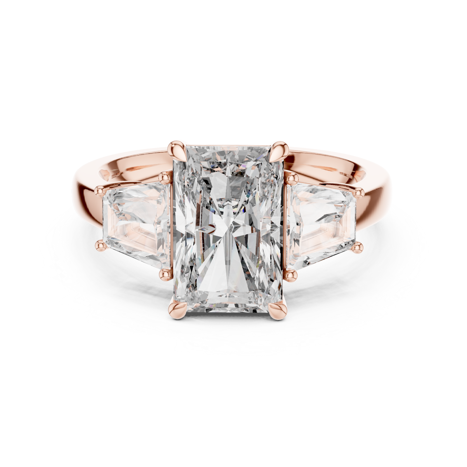  Rose Gold Modern Royalty Statement Ring Front View