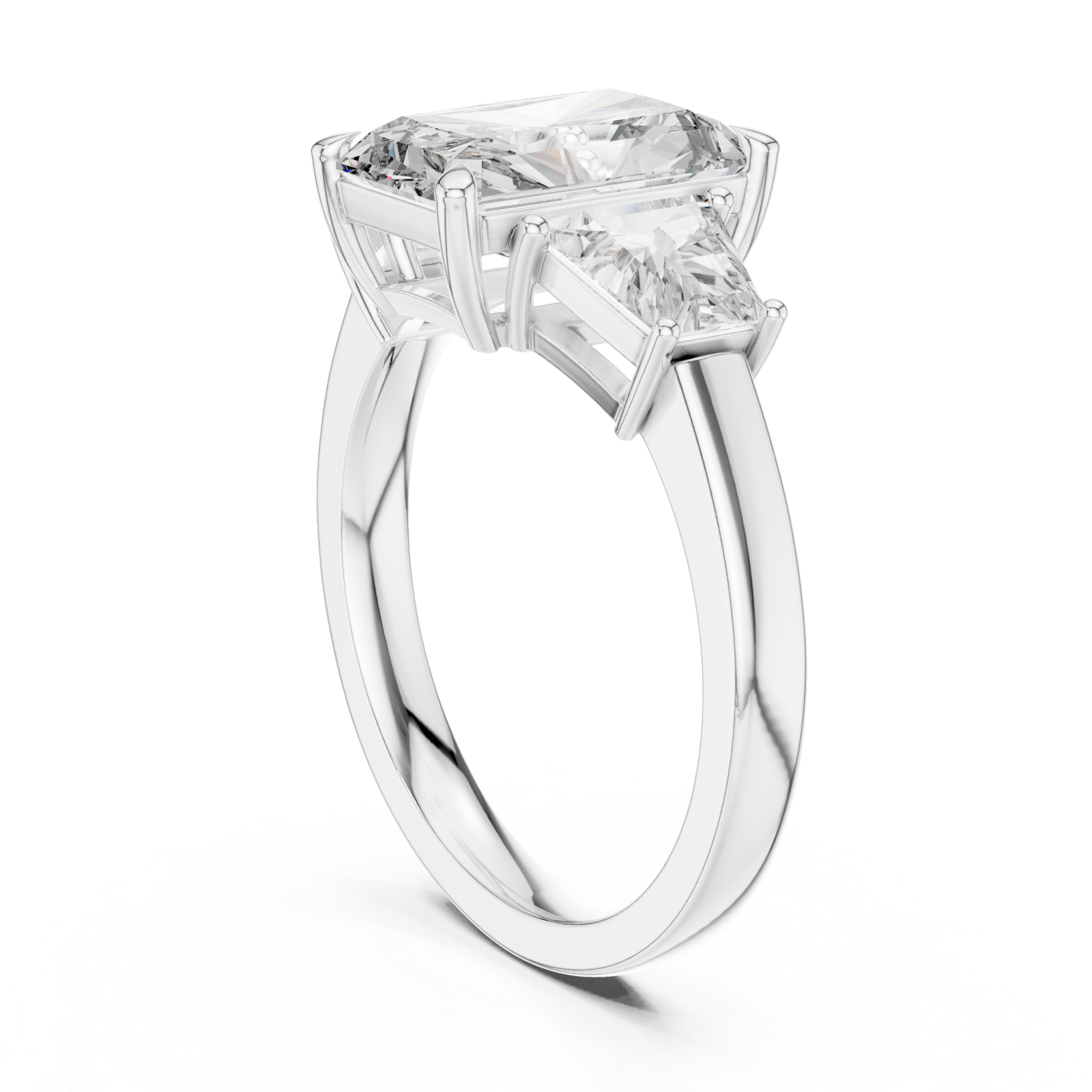  White Gold Modern Royalty Statement Ring Left View