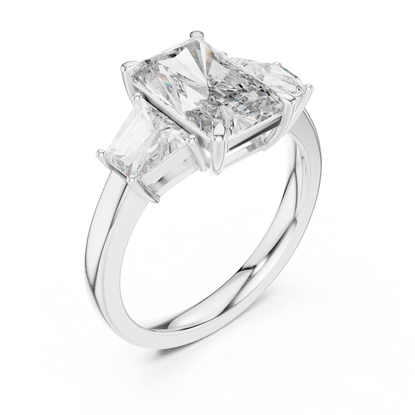  White Gold Modern Royalty Statement Ring Right View