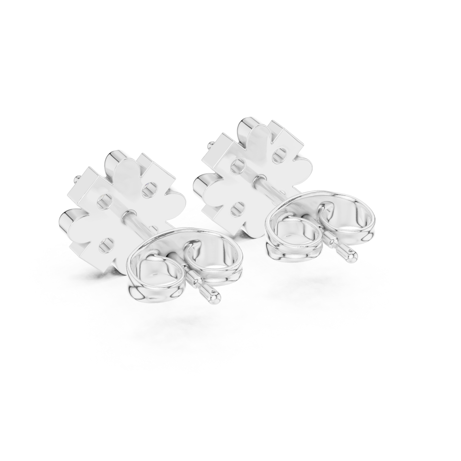  White Gold Luminous Graceful Petal Studs Side View