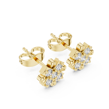 Gold Luminous Graceful Petal Studs Right View