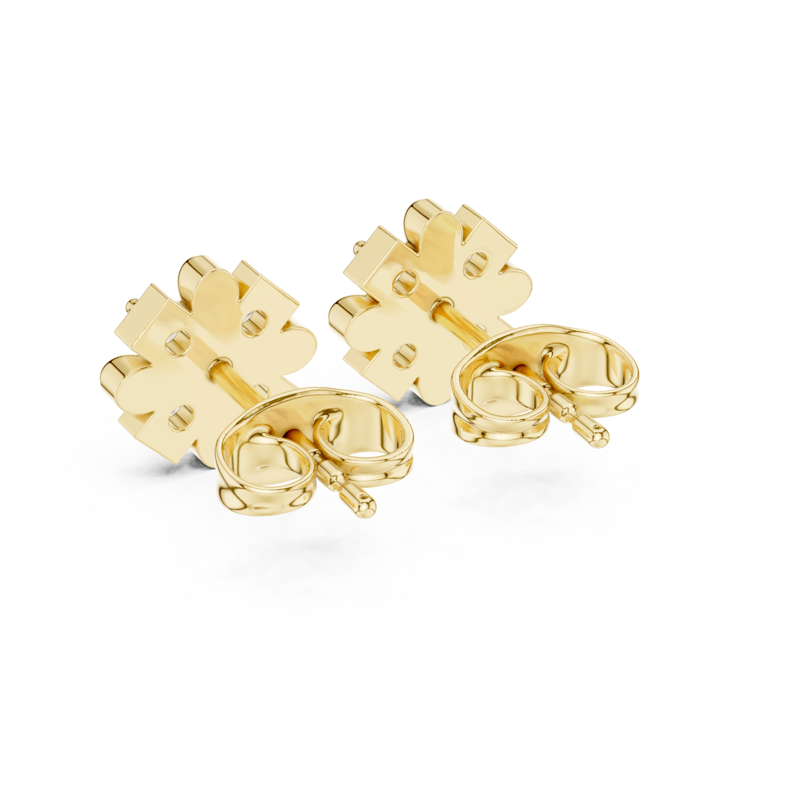  Gold Luminous Graceful Petal Studs Side View