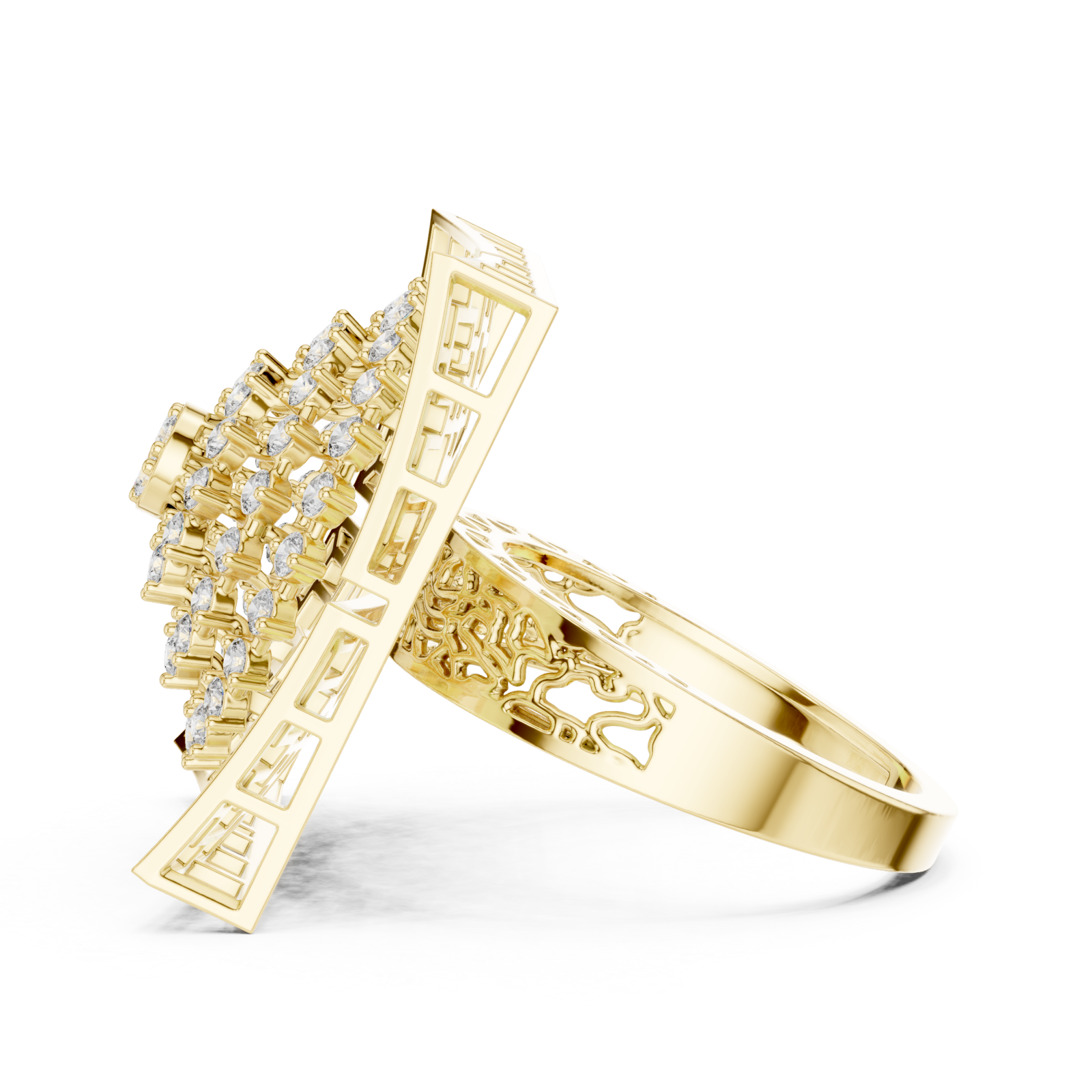  Gold Enchanted Palace Regal Crest Mosaic Band Side View