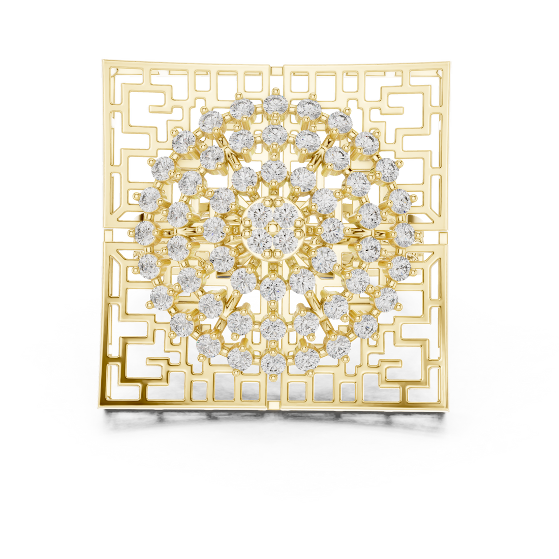 Gold Enchanted Palace Regal Crest Mosaic Band Right View