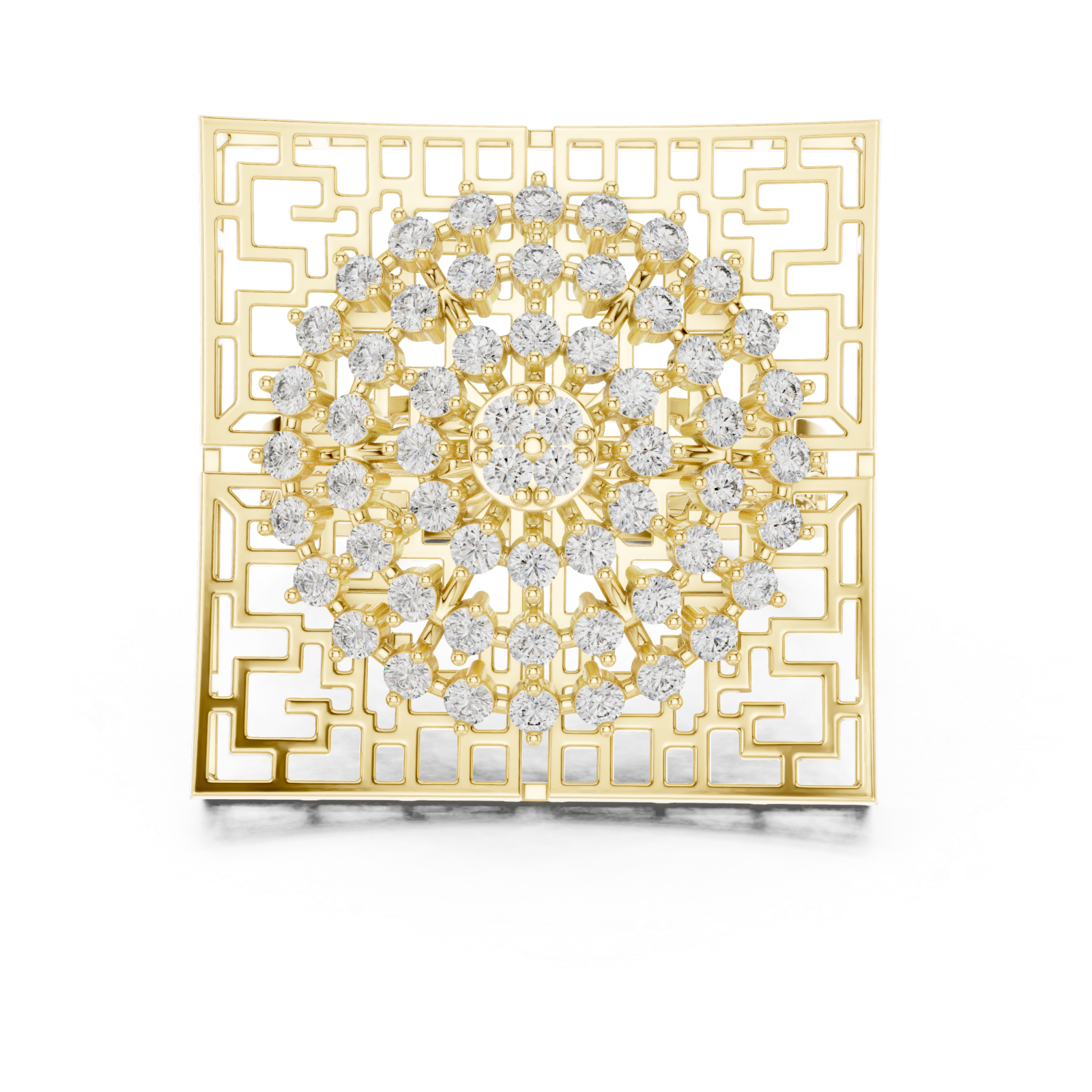  Gold Enchanted Palace Regal Crest Mosaic Band Front View
