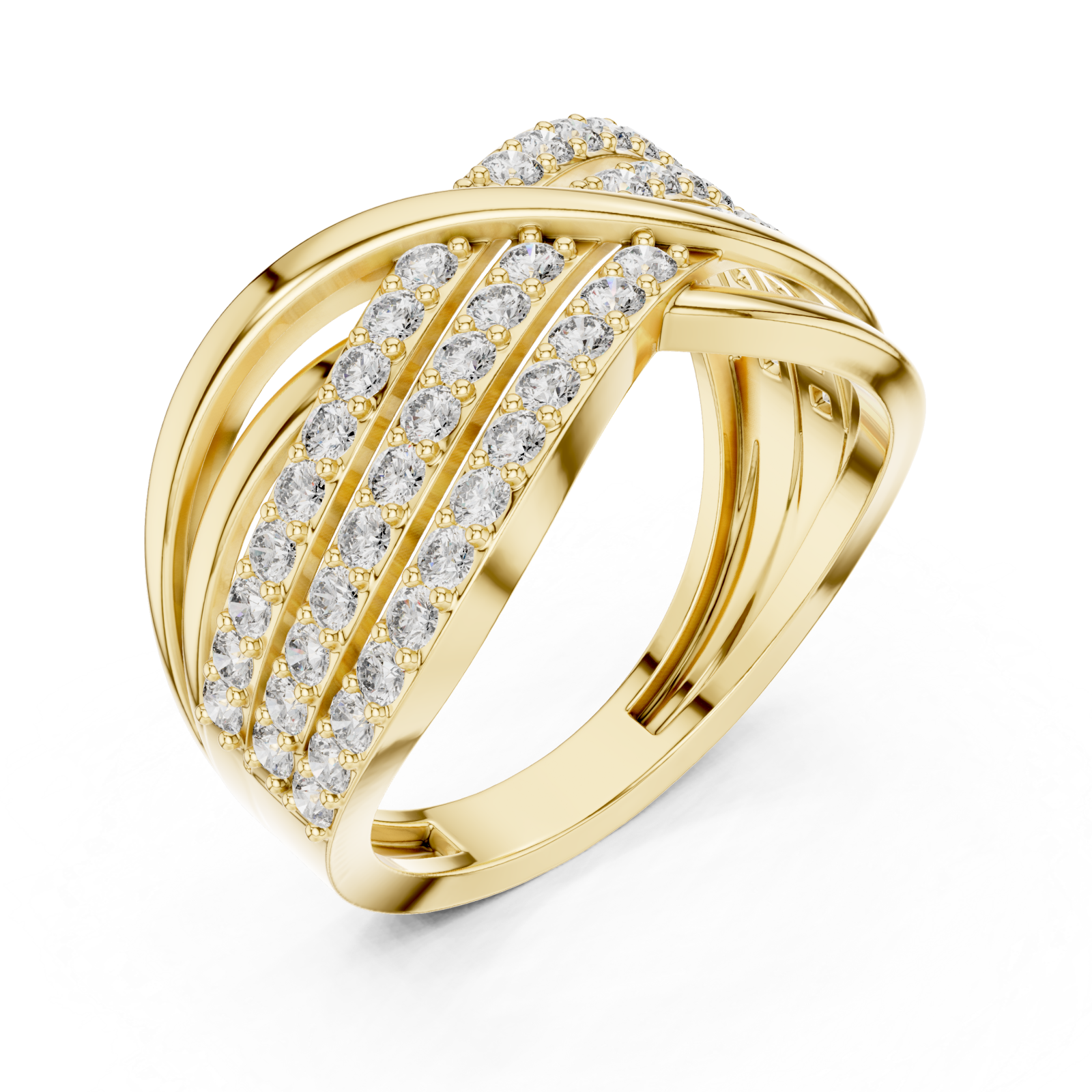 Gold Crossline Elegance Band Ring Right View