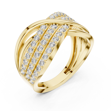 Gold Crossline Elegance Band Ring Right View