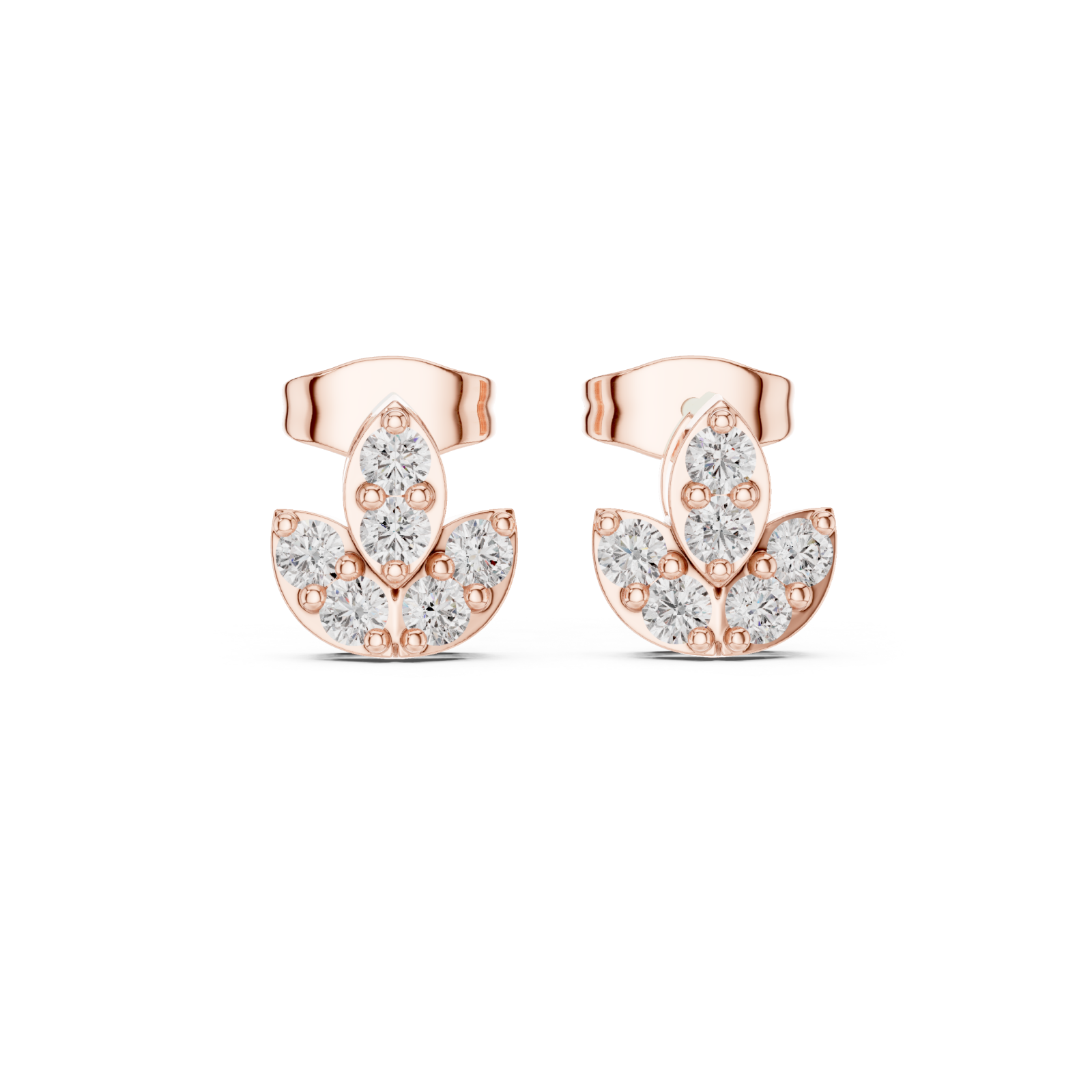  Rose Gold Twilight Spark Bouquet Stud Earrings Front View