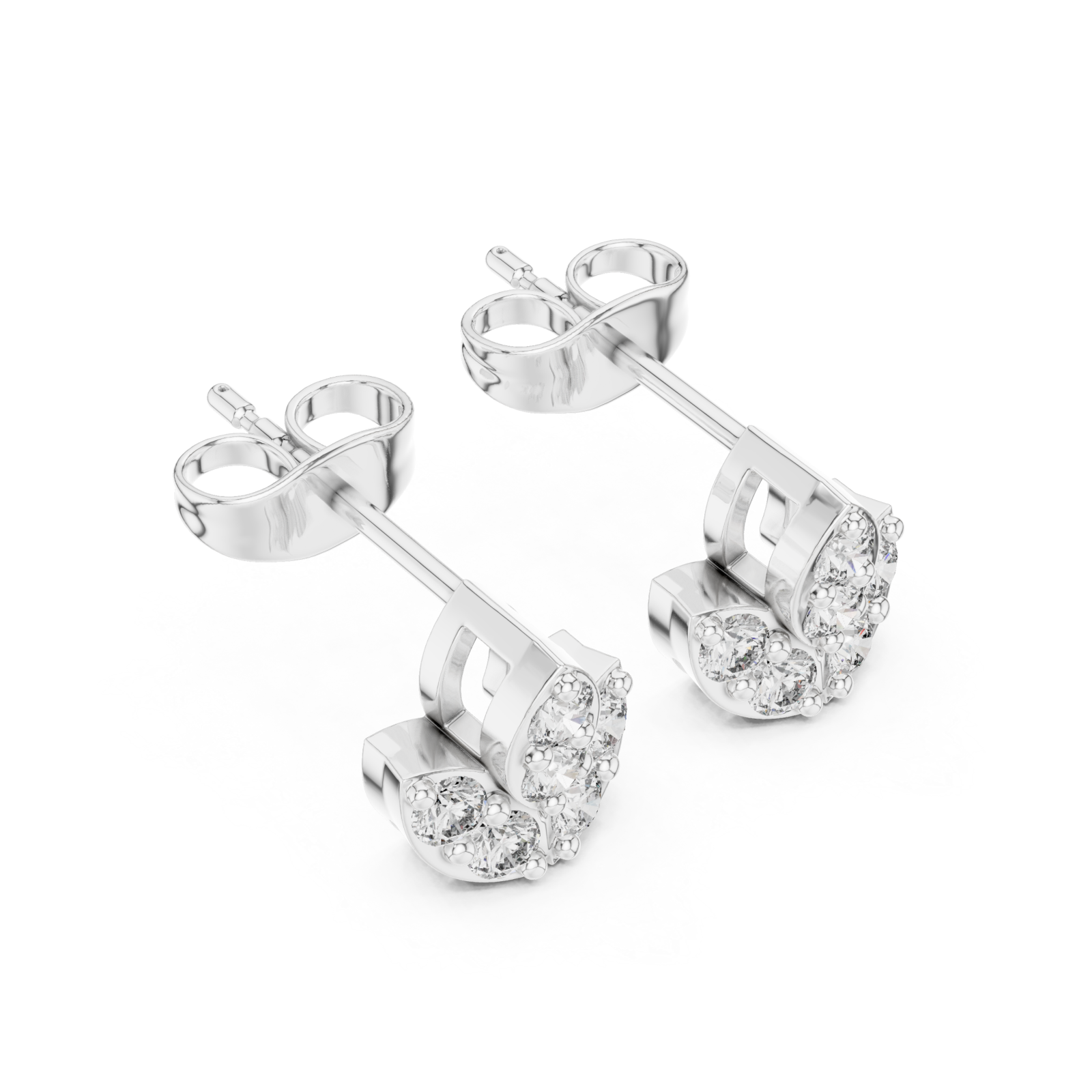  White Gold Twilight Spark Bouquet Stud Earrings Right View