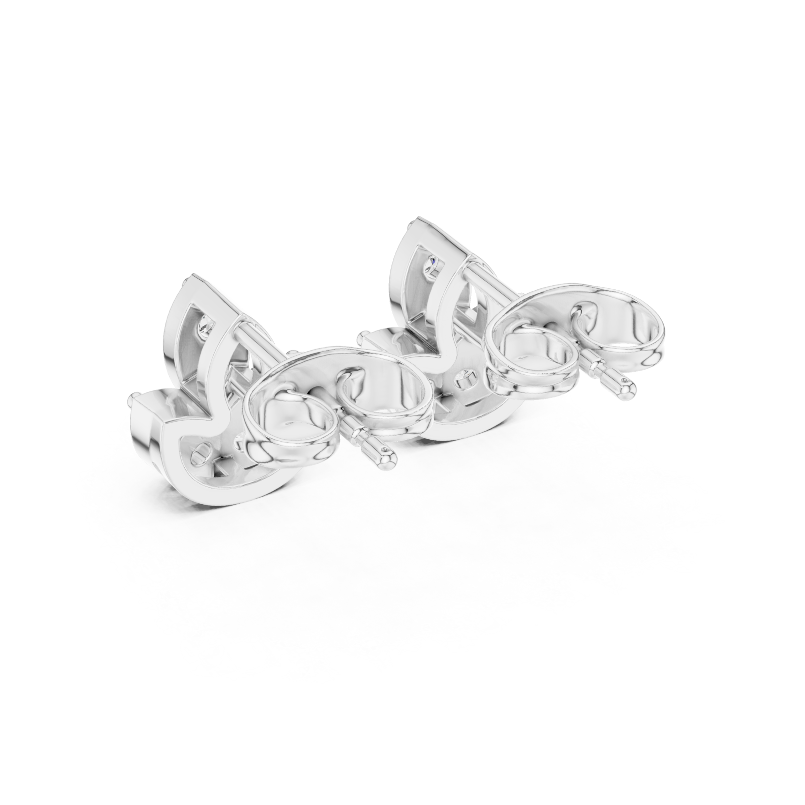  White Gold Twilight Spark Bouquet Stud Earrings Side View