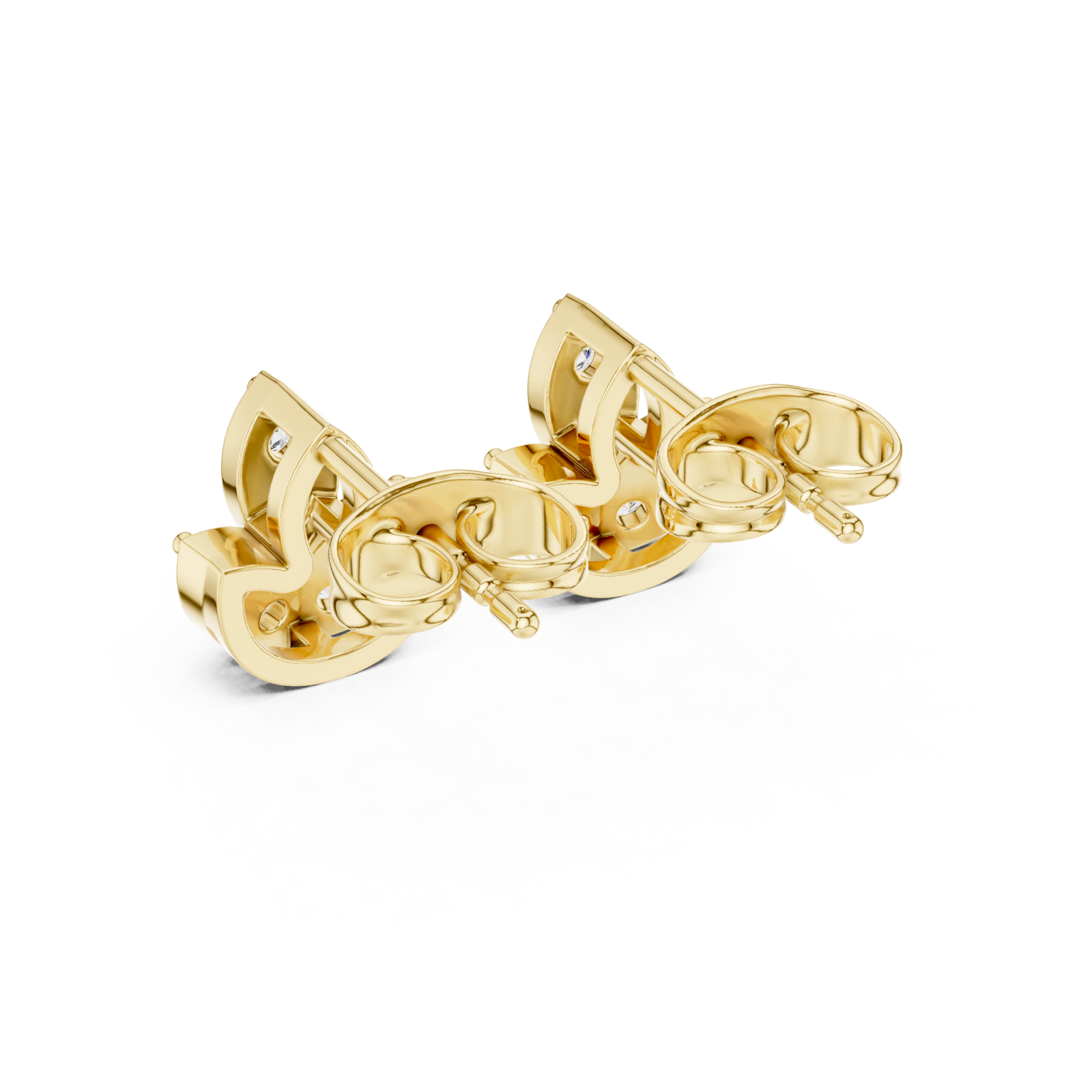  Gold Twilight Spark Bouquet Stud Earrings Side View