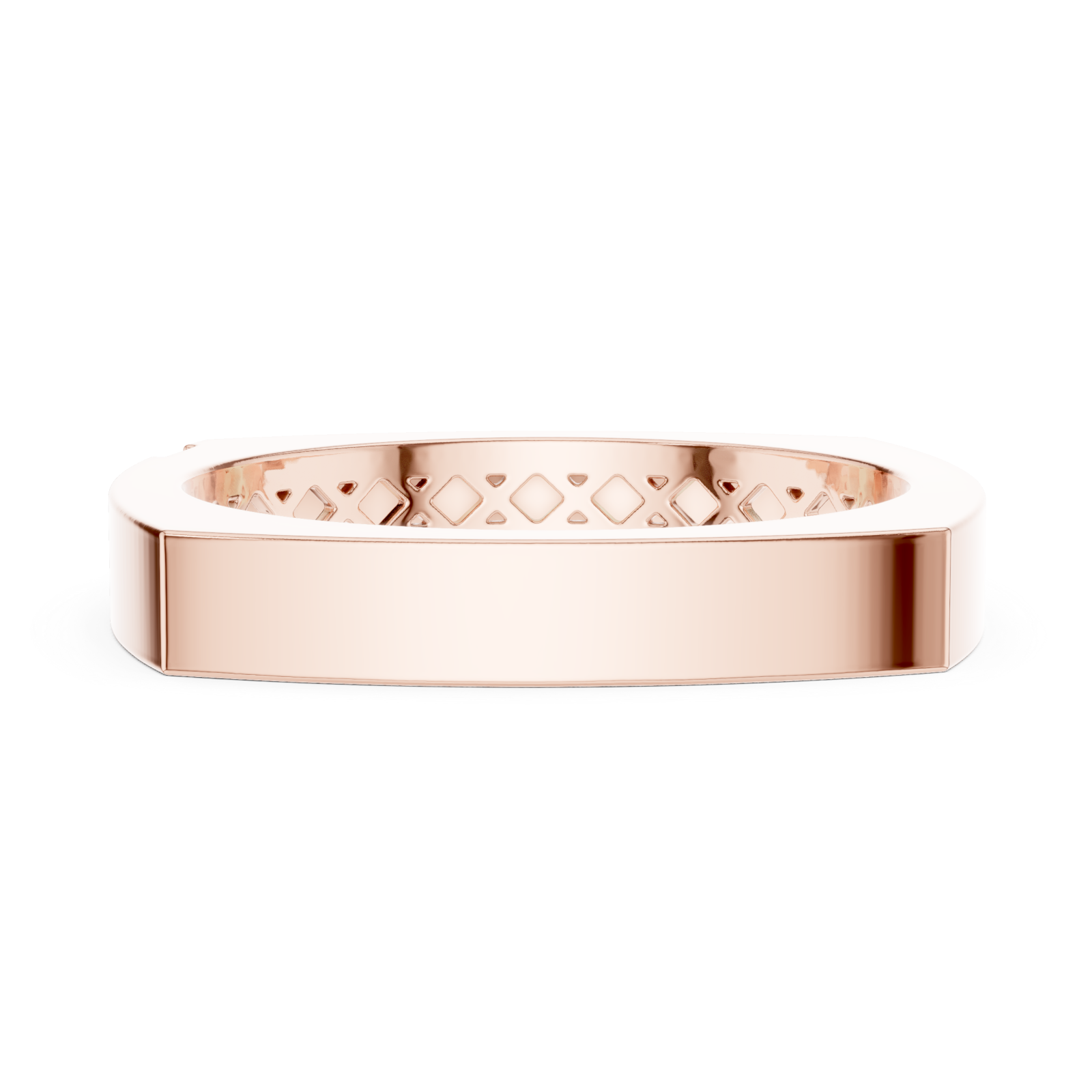  Rose Gold Timeless Edge Harmony Statement Band Ring Side View