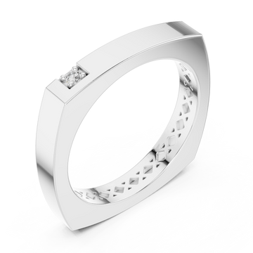  White Gold Timeless Edge Harmony Statement Band Ring Right View