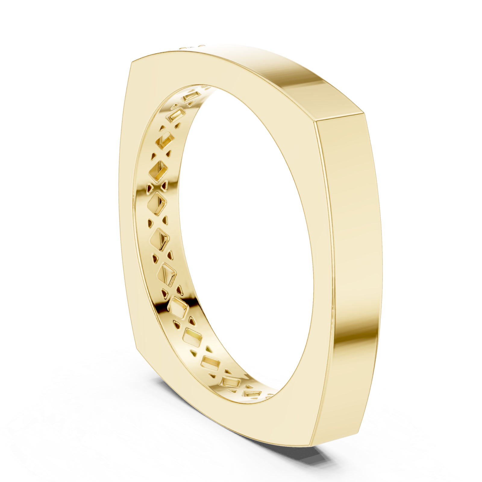  Gold Timeless Edge Harmony Statement Band Ring Left View