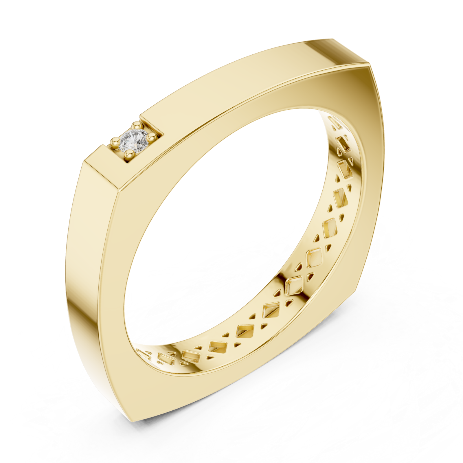 Gold Timeless Edge Harmony Statement Band Ring Right View