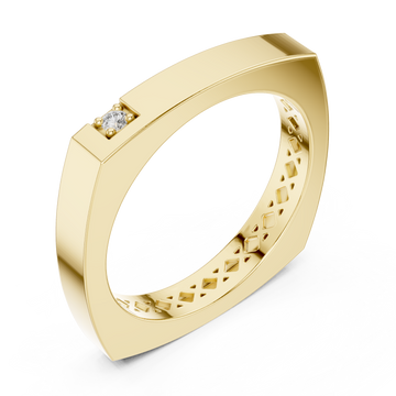 Gold Timeless Edge Harmony Statement Band Ring Right View