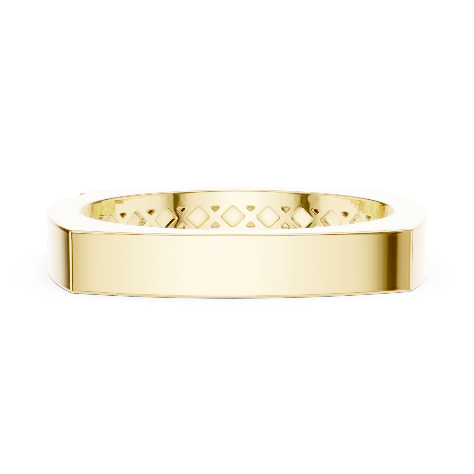  Gold Timeless Edge Harmony Statement Band Ring Side View