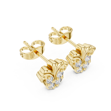 Gold Radiant Petal Stud Earrings Right View