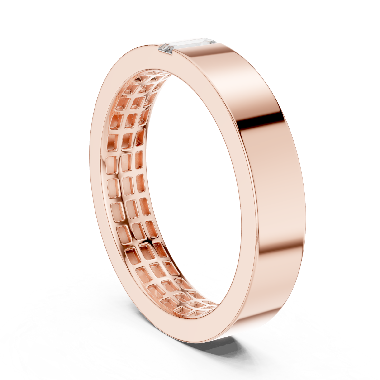  Rose Gold Timeless Channel Set Luxe Band Left View