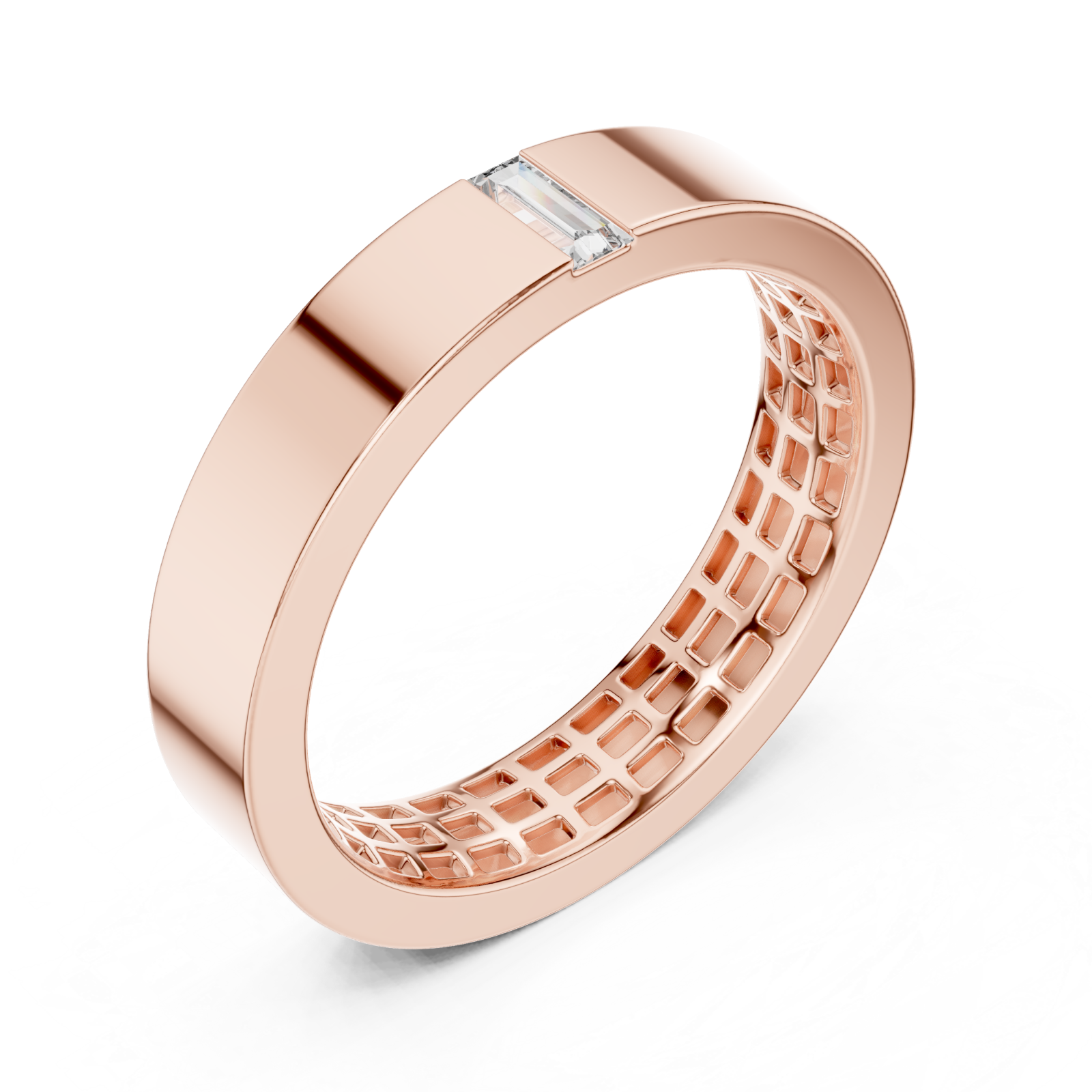  Rose Gold Timeless Channel Set Luxe Band Right View