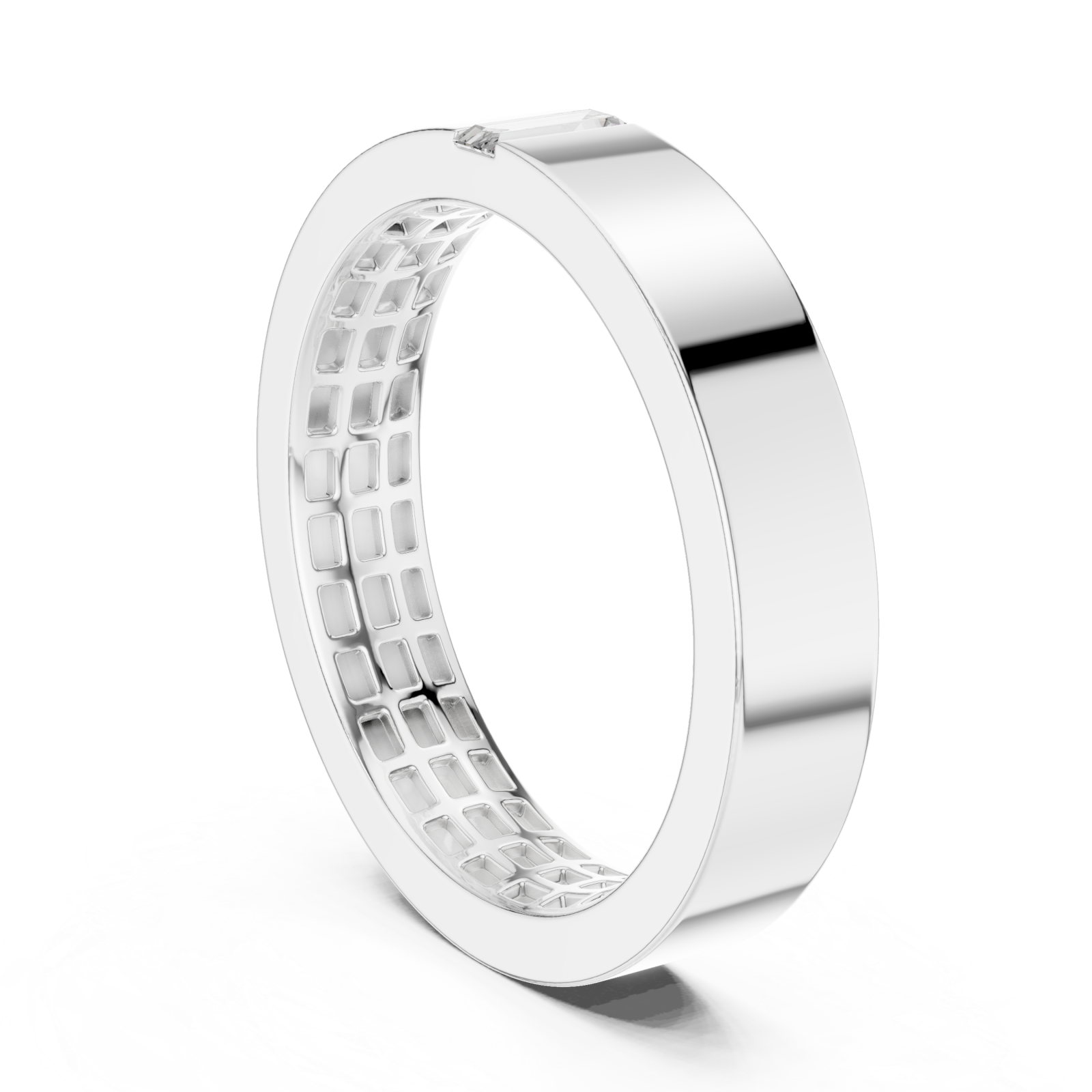  White Gold Timeless Channel Set Luxe Band Left View