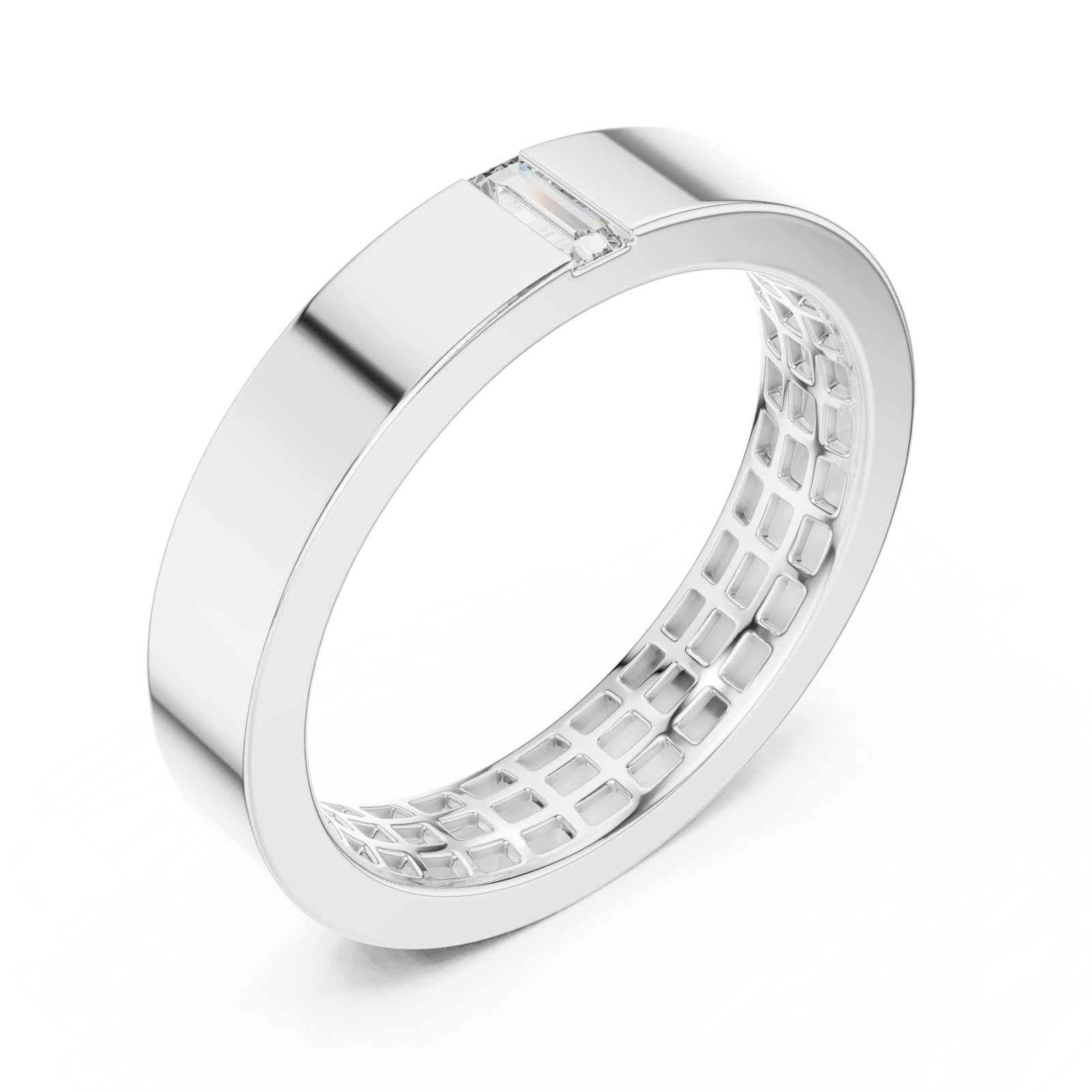  White Gold Timeless Channel Set Luxe Band Right View