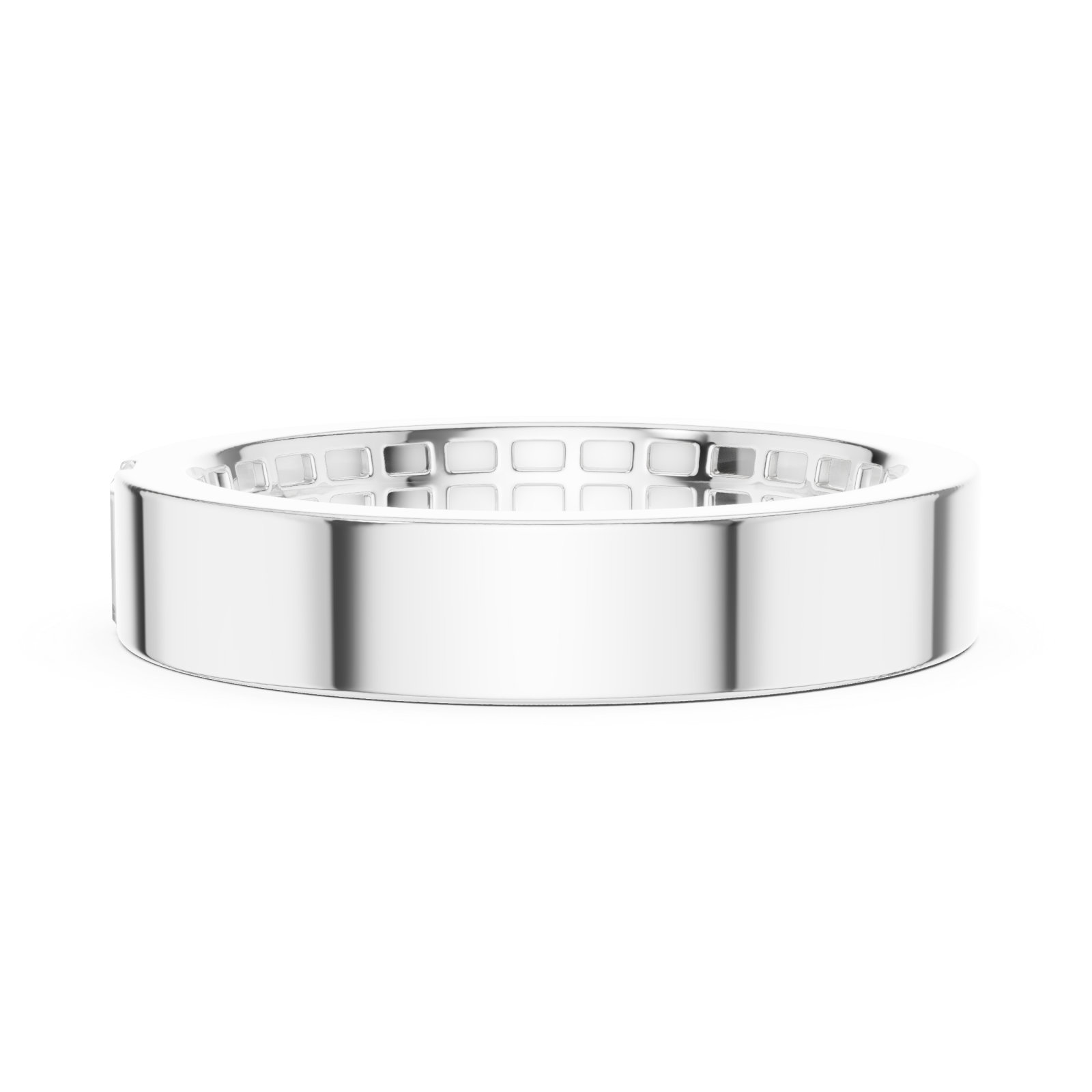  White Gold Timeless Channel Set Luxe Band Side View