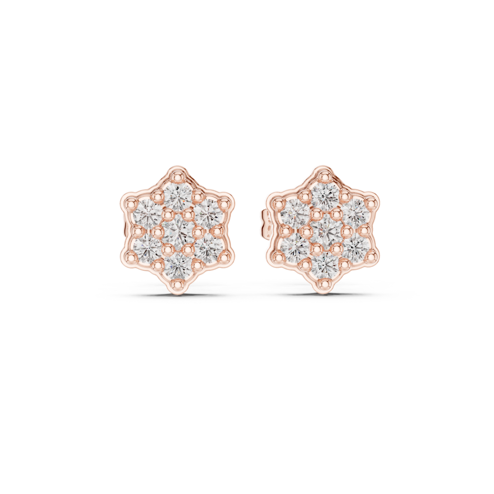  Rose Gold Five word tester for earrings Front View