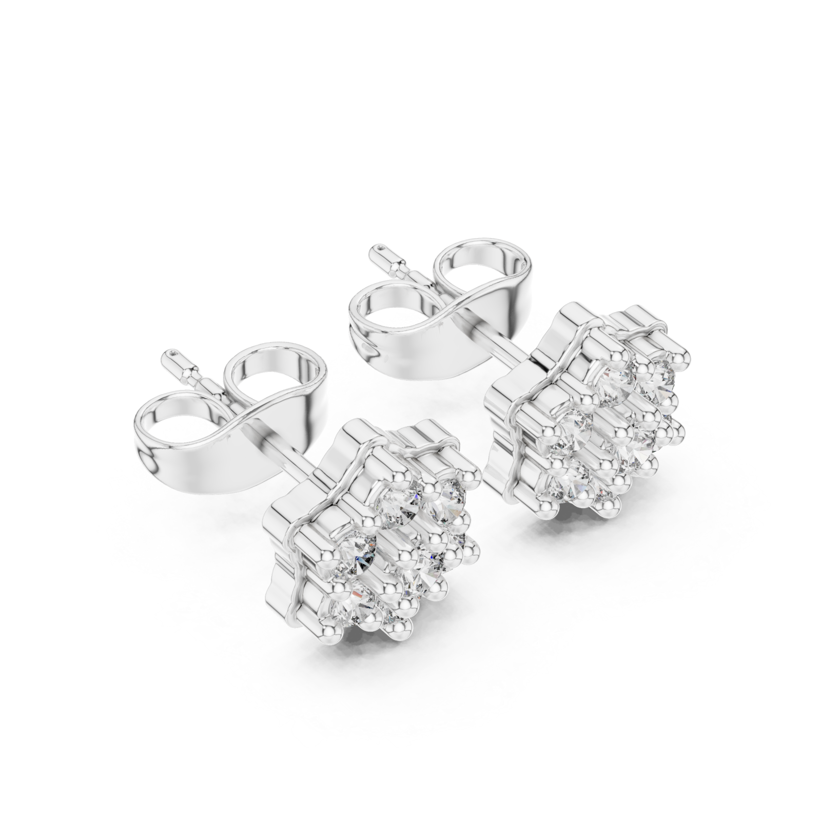  White Gold Five word tester for earrings Right View