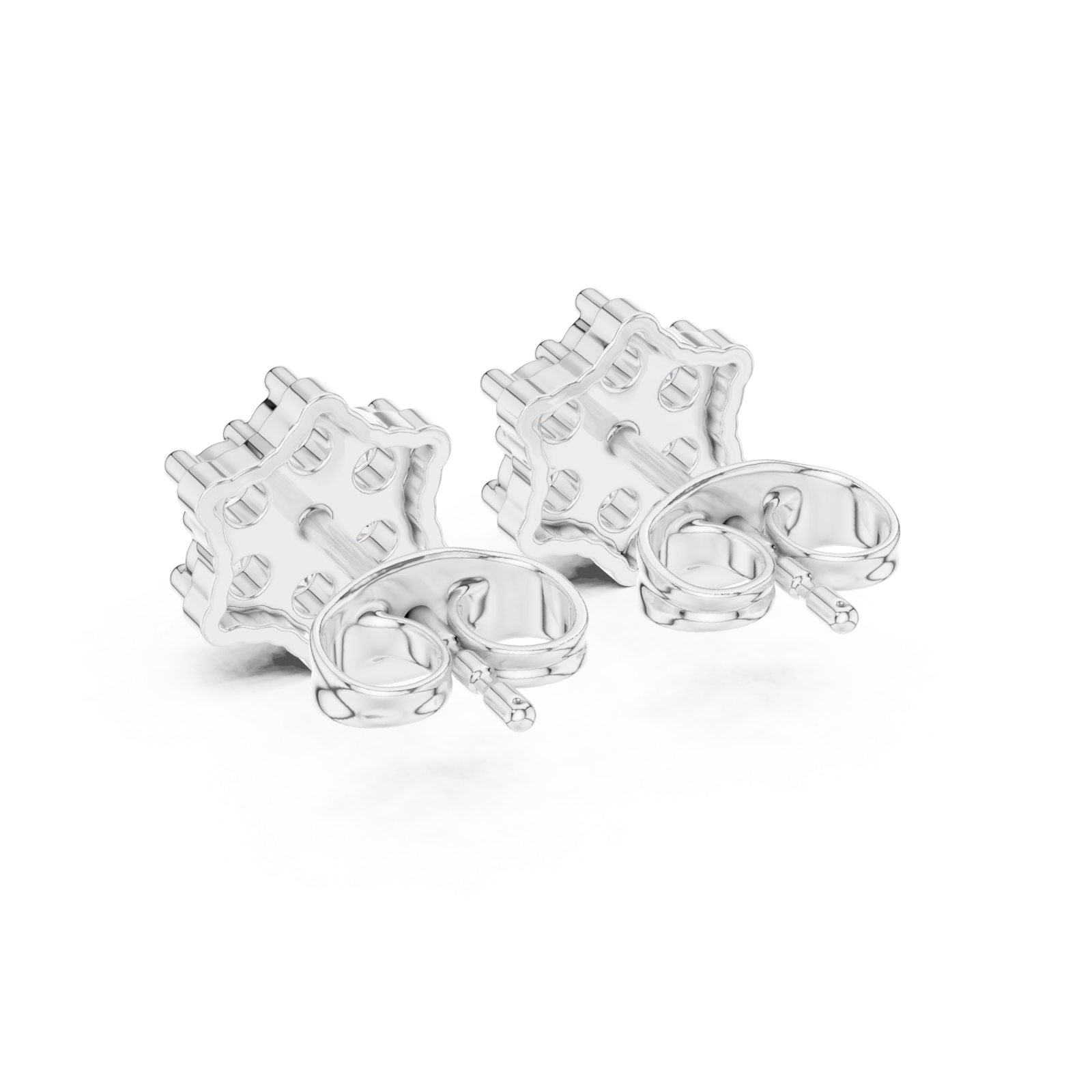  White Gold Five word tester for earrings Side View