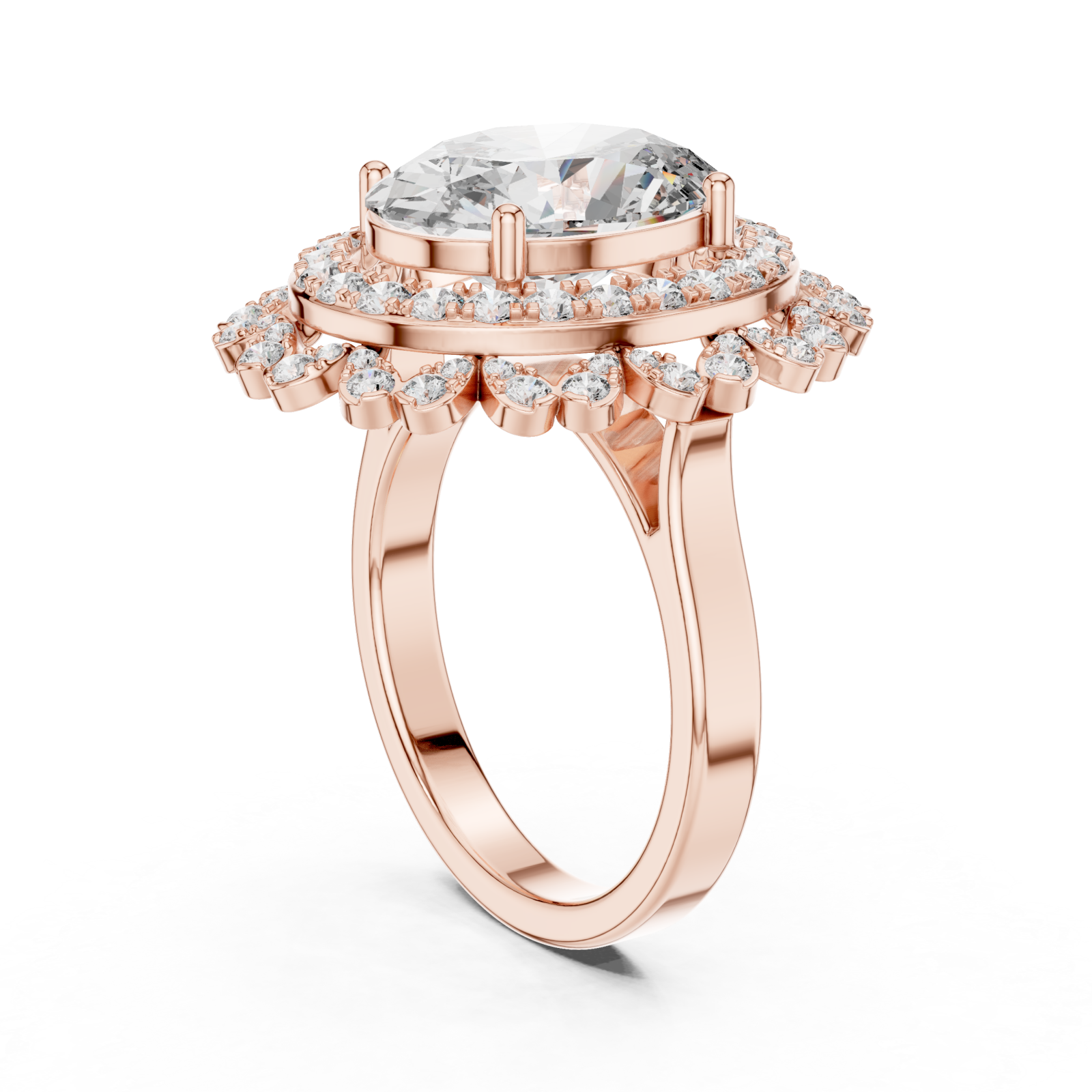  Rose Gold Twilight Aura Enchantress Ring Left View