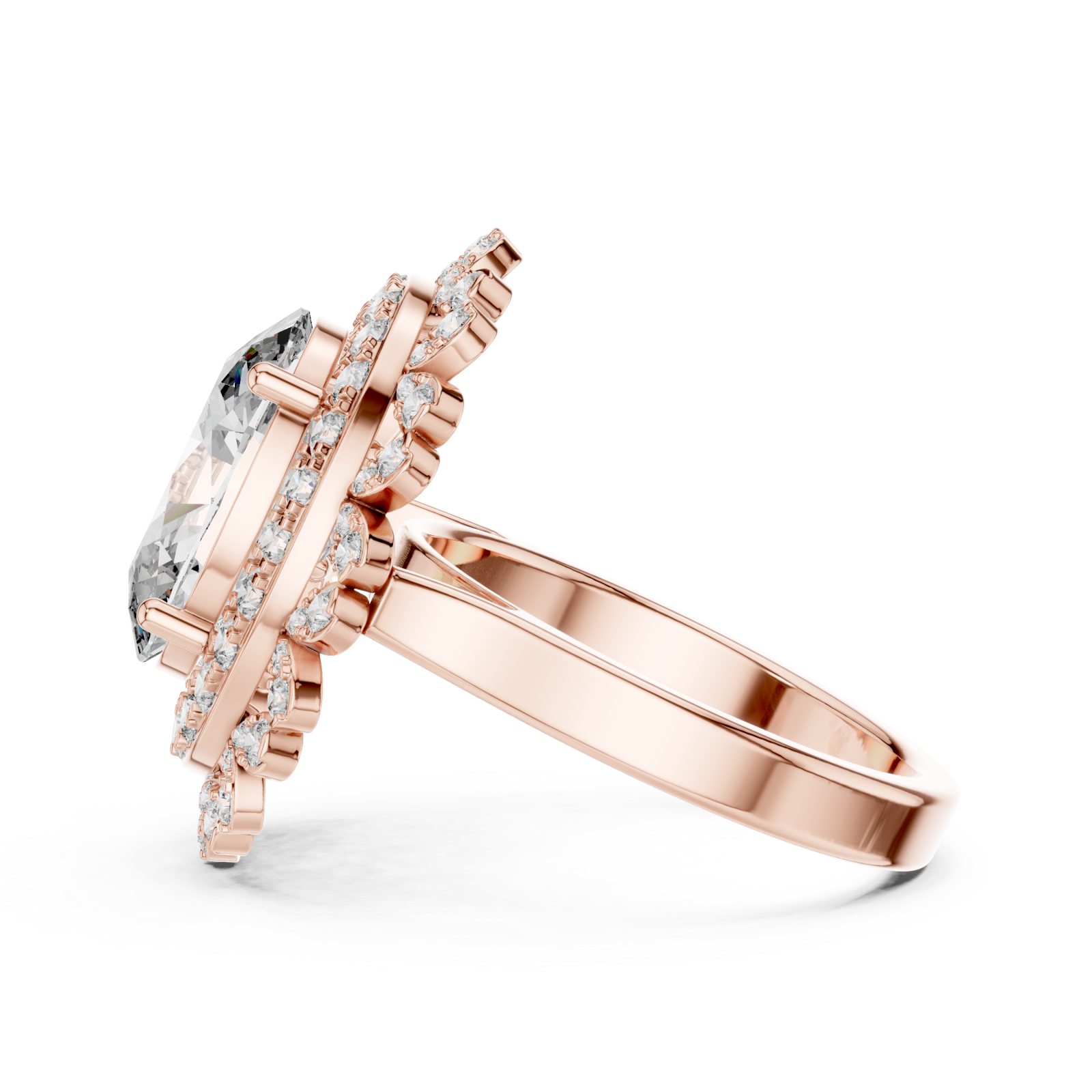  Rose Gold Twilight Aura Enchantress Ring Side View