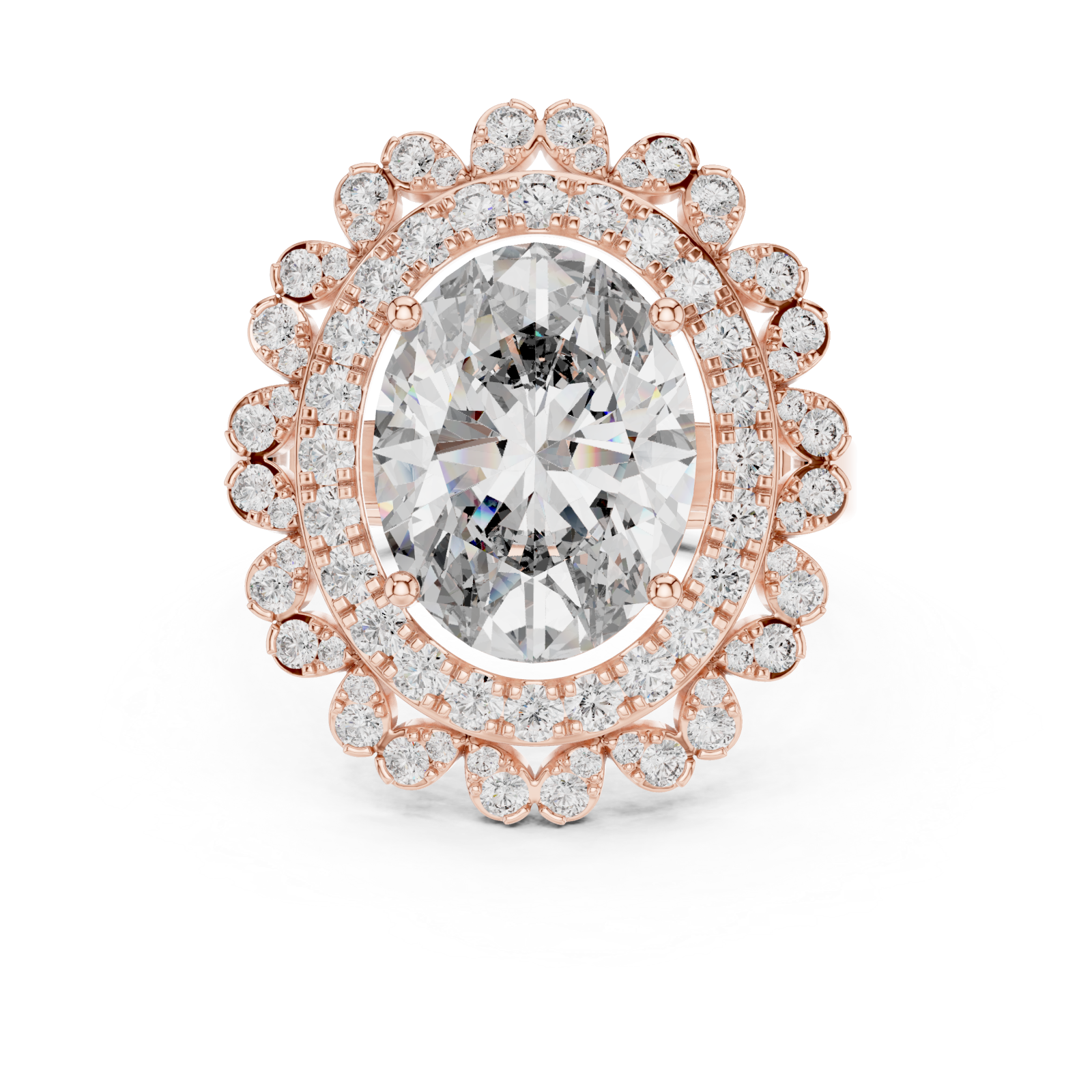  Rose Gold Twilight Aura Enchantress Ring Front View