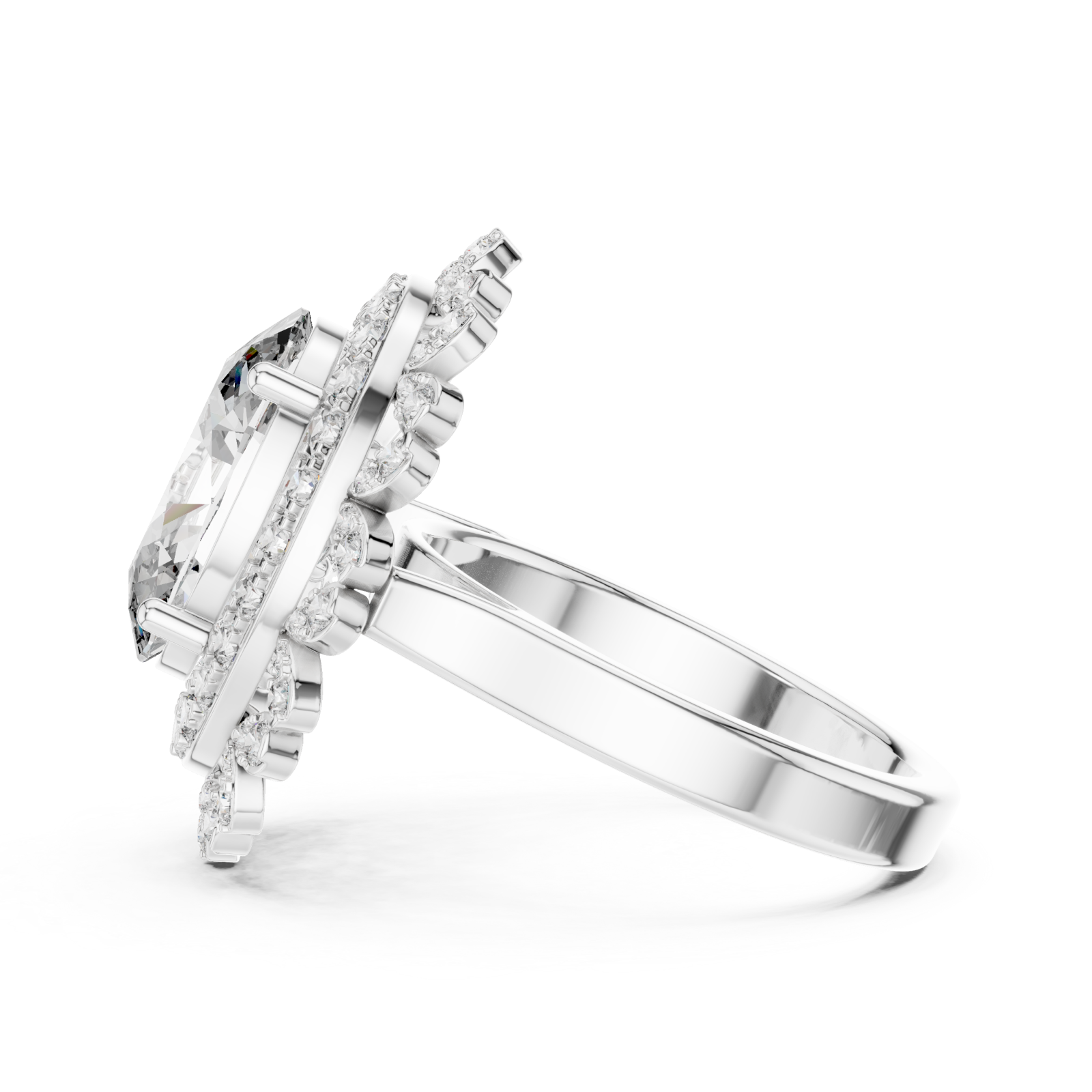  White Gold Twilight Aura Enchantress Ring Side View