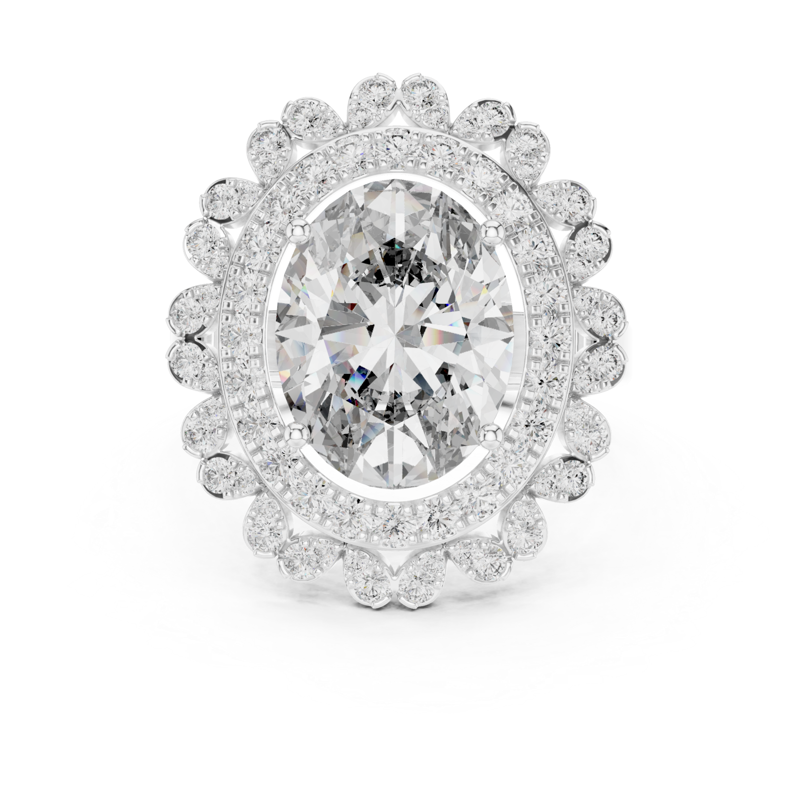  White Gold Twilight Aura Enchantress Ring Front View
