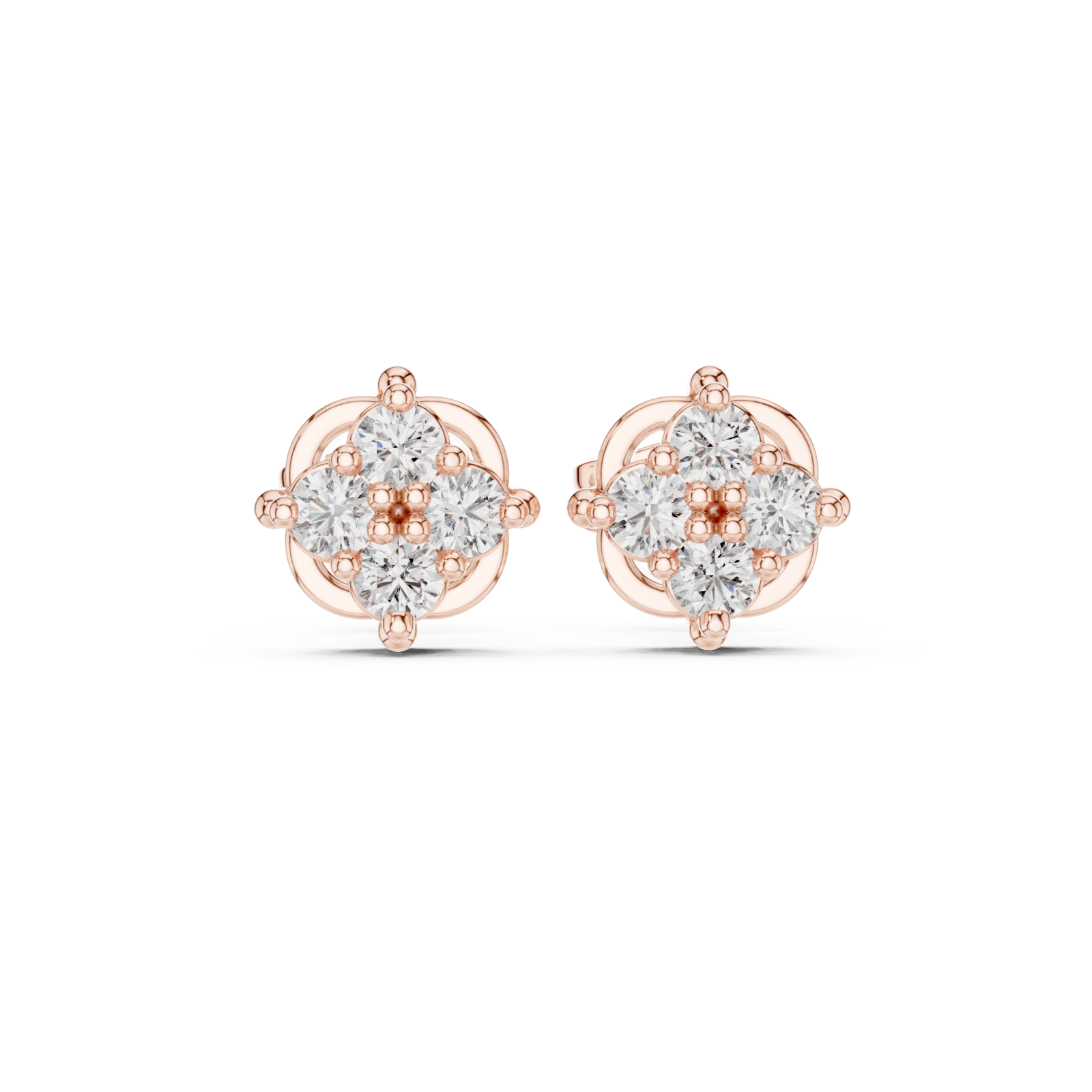  Rose Gold Twilight Glow Stud Earrings Front View