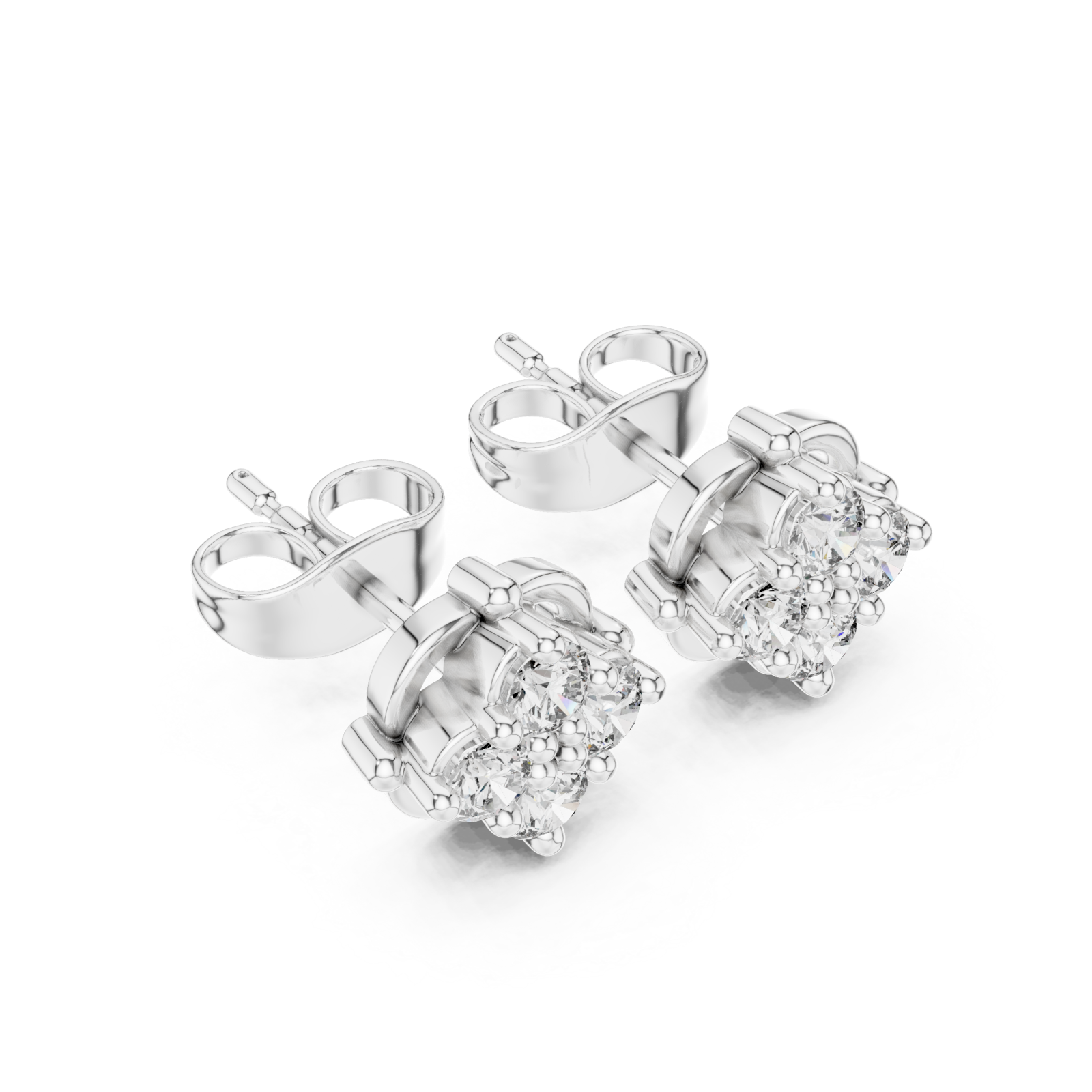  White Gold Twilight Glow Stud Earrings Right View