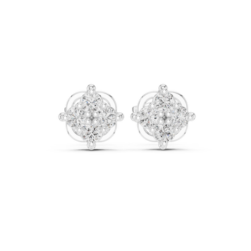  White Gold Twilight Glow Stud Earrings Front View