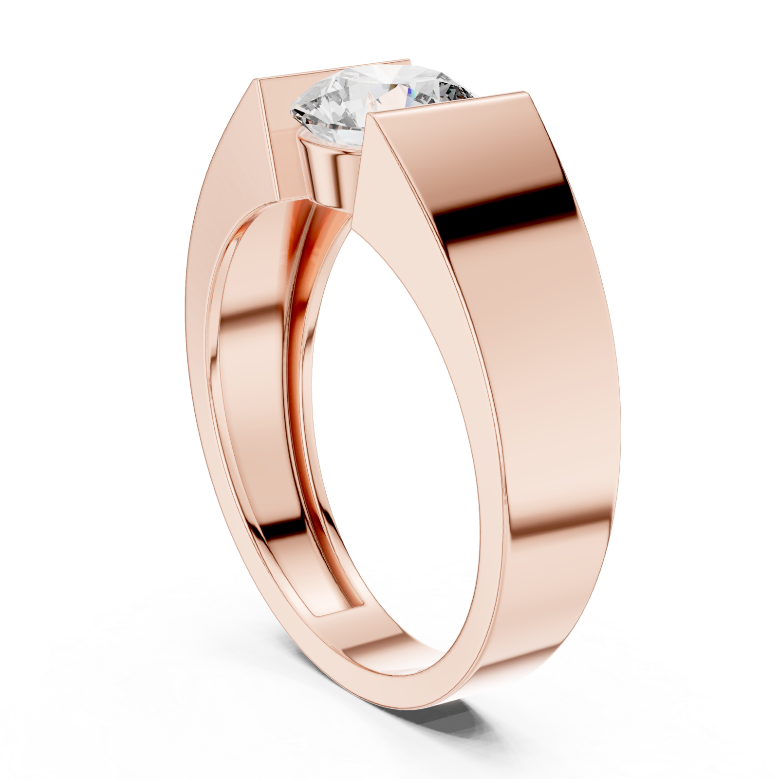  Rose Gold Lumina Axis Horizon Signature Ring Left View