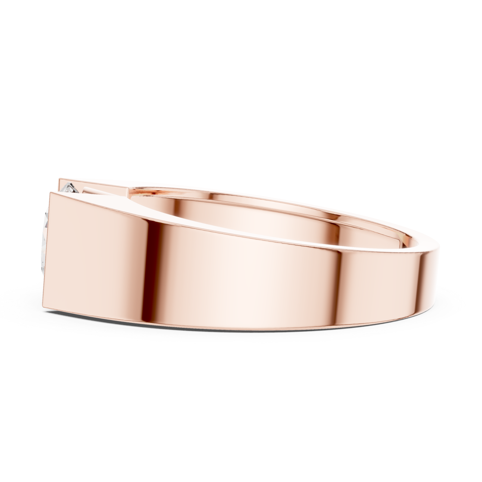  Rose Gold Lumina Axis Horizon Signature Ring Side View
